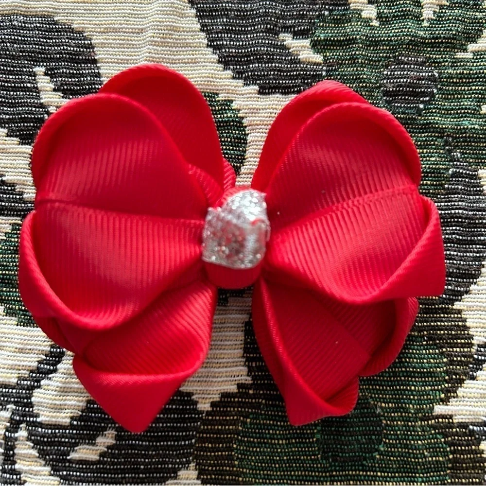 Gaby's Red Christmas Bows Piggies Pigtails Set